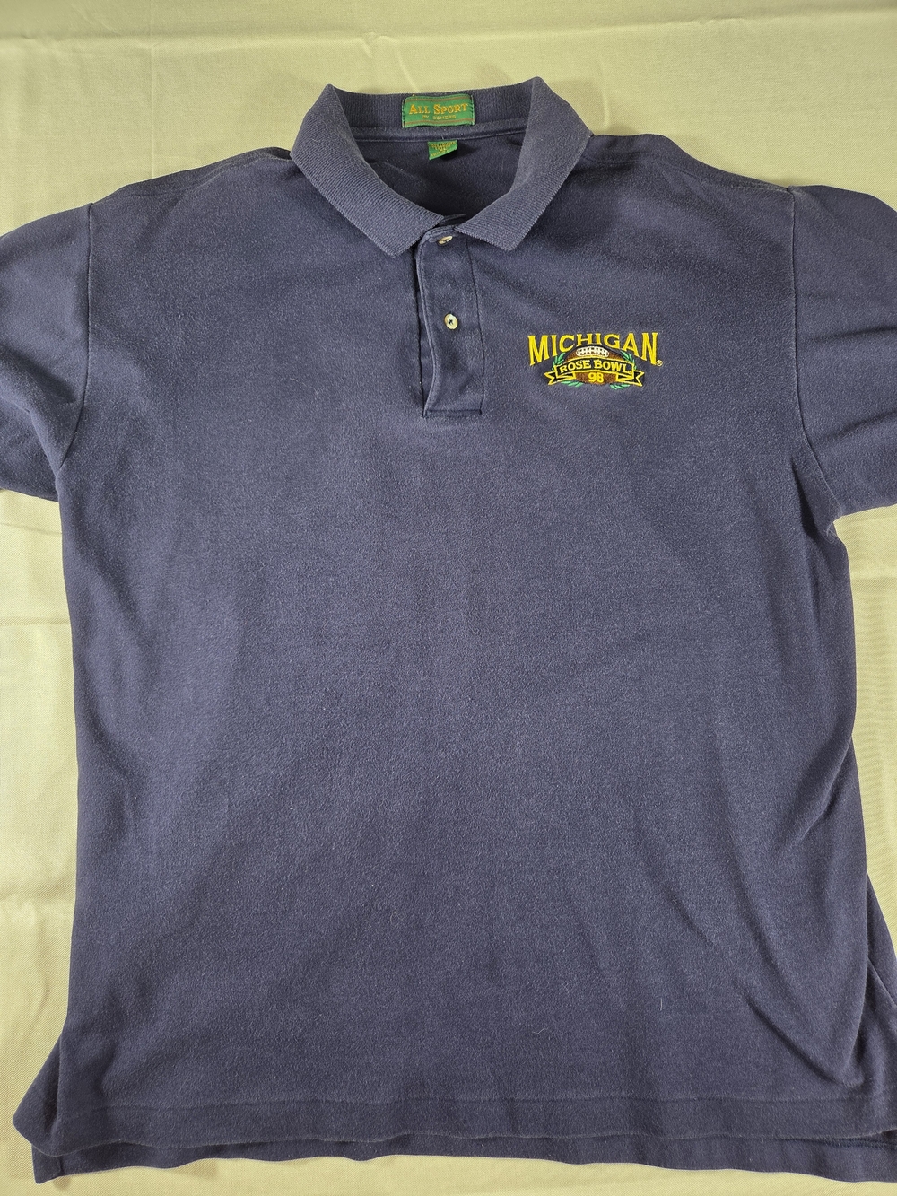 Vintage Michigan Wolverines Rose Bowl 1998 Polo Shirt XL Embroidered USA - Picture 2 of 6